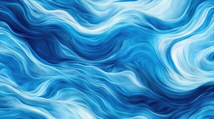 Seamless abstract blue wave design, featuring vivid patterns with depth and movement across a horizontal plane.
