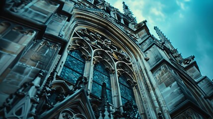 Naklejka premium A Detailed View of an Ornate Church Window