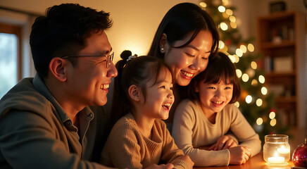 Fototapeta premium A family of three, a man, a woman and a child