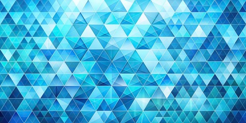Fototapeta premium Abstract geometric triangle pattern background in bright blue colors reflected