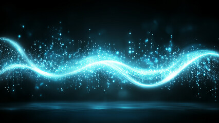 Fototapeta premium Abstract Blue Light Waves,movement and energy, evoking themes of technology