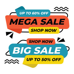  Set of sale banner vector