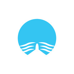 ocean plane logo design illustration.