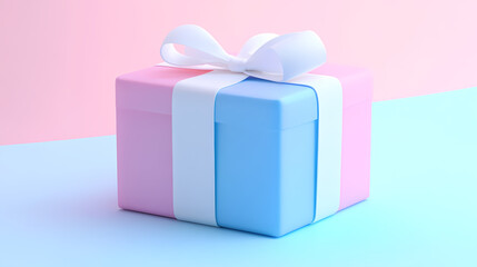 Elegant design of a pink and blue gradient gift box