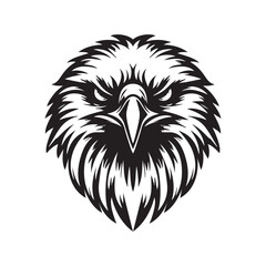 black and white eagle head vector
