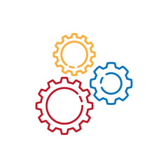 Gear illustration logo icon