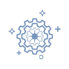 Gear illustration logo icon
