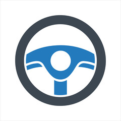 Electric car steering wheel icon. Electric vehicle icon