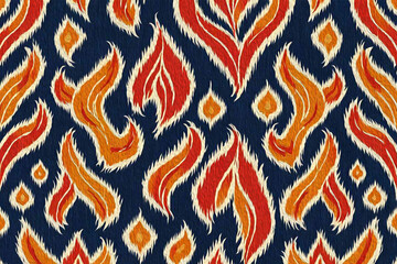 Fototapeta premium Oil painting . Abstract background in Ikat technique . Printable pattern for wall decorations.