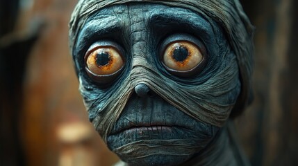 Cartoon mummy with a mischievous expression