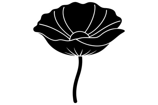 recommend clip art: Poppy Flower Silhouette Vector Illustration Floral Clipart
