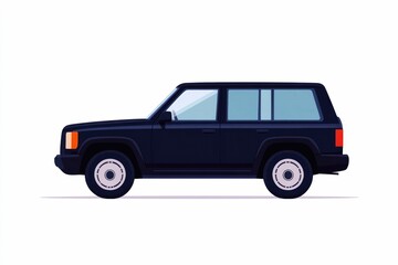 Fototapeta premium Minimalist icon design featuring a simple representation of a car s side profile including the door window and side mirror This clean flat graphic element can be used in a variety of transportation