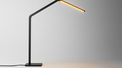 A sleek LED floor lamp with adjustable brightness, presented on a clean white background, showcasing its modern technology and functionality.