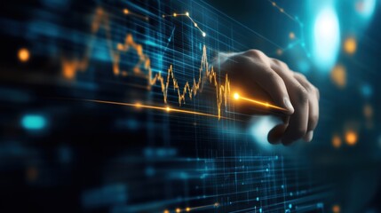 Businessman analyzing sales data and financial charts. Stock market graph. AI generated images
