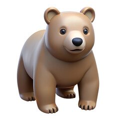 Obraz premium Cute cartoon bear character standing on white background