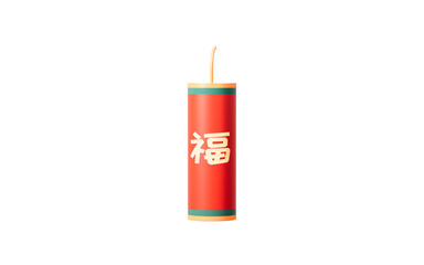 Cartoon firecracker with chinese character 