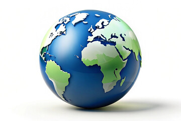 Naklejka premium Minimalist illustration of a sleek globe,isolated on white background