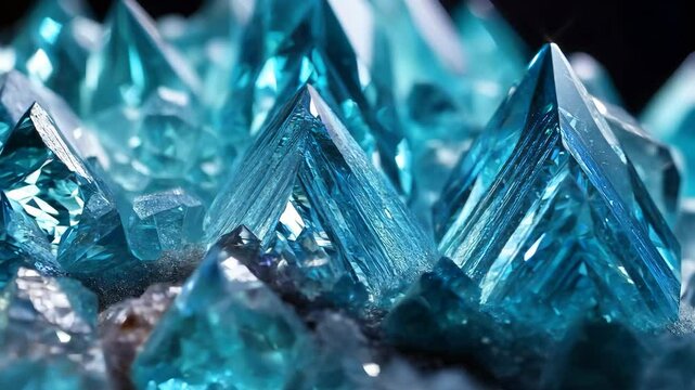 A blue crystal formation with a mountain shape. The blue color is very bright and the mountain shape is very sharp