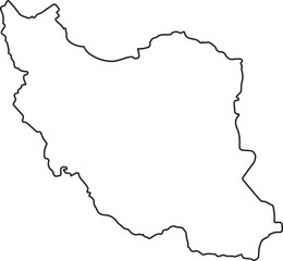 Highly detailed Iran map with borders isolated on the background
