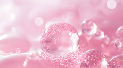 Pink Bubbles on Soft Background for Serenity and Calm