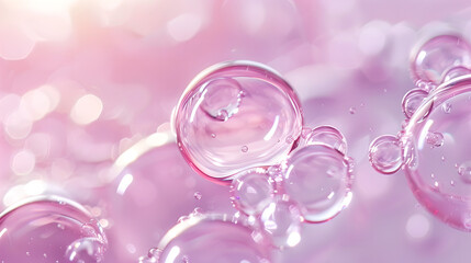 Soft Pink Bubbles Floating in Light Background