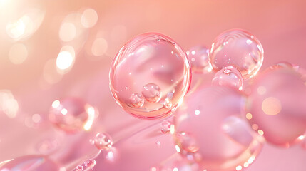 Soft Pink Bubbles on a Dreamy Background