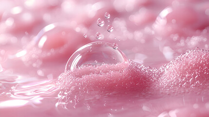 Delicate Pink Bubbles on Soft Surface