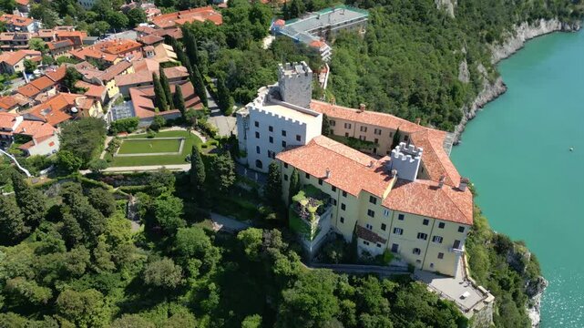 Duino Castles and Cliffs from Above. Dreamy Images Suspended Over the Sea.