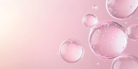 Soft Pink Bubbles on a Gentle Background
