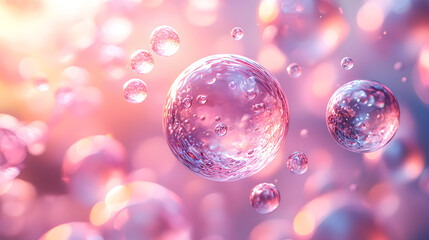 Colorful Bubbles with Soft Light Background
