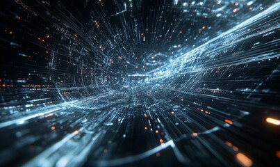 Fototapeta premium Abstract digital network with lights.
