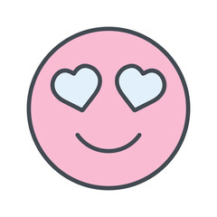 Smiling Face with Hearts Vector Icon