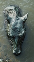 Obraz premium Stone Formation in a River - Aerial View