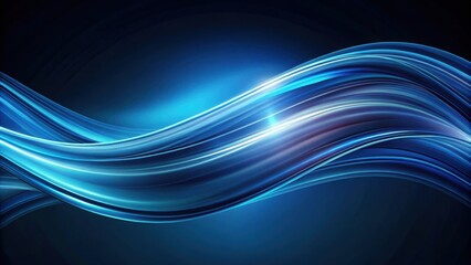 Abstract Blue Wave Swirling in Dark Background