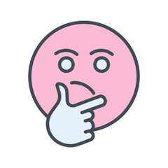 Thinking Face Vector Icon