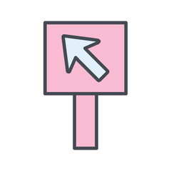 Diagonal Up-Left Arrow Vector Icon