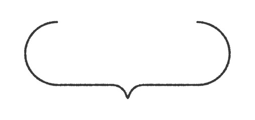 シンプルでおしゃれな手書きの黒い線の吹き出し - 線が途切れているデザインの横長のフレーム素材
