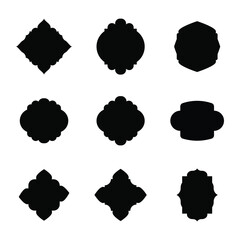 Decorative black frame shape illustration set design
