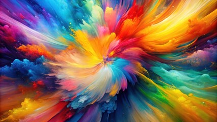 Abstract artwork with vibrant colors and energetic brush strokes , abstract, colorful, painting, dynamic, expressive