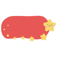 Smiling star header, memo pad, sticker, digital sticker, sticky notes