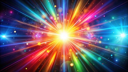 Fototapeta premium Vibrant and stunning lens flares bursting with color , light, bright, colorful, abstract, design, background, flare, glow