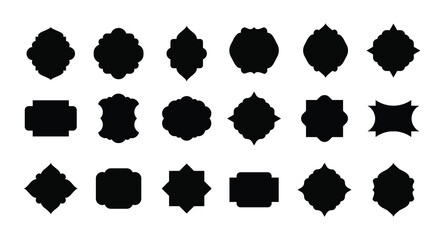 Decorative black frame shape illustration set design