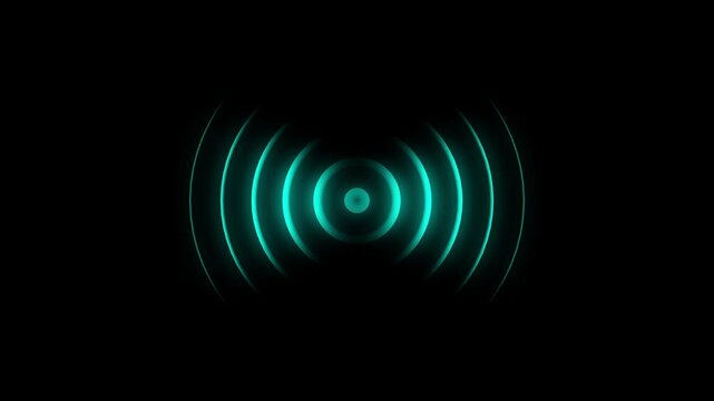 Colorful arc waves motion graphics with night background. Animation of Radio wave screen background . Radar waves concept .