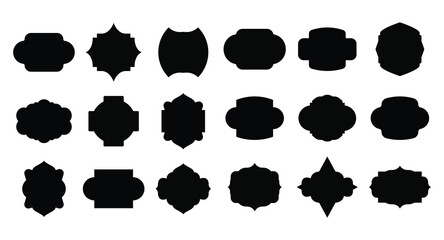 Decorative black frame shape illustration set design