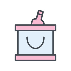 Wine Cooler Vector Icon