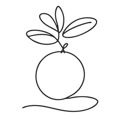 Lingonberry. Icon. Vector drawing. One-line drawing. A simple drawing depicting a continuous line of a item .