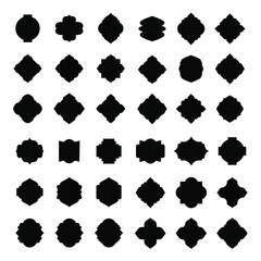 Decorative black frame shape illustration set design