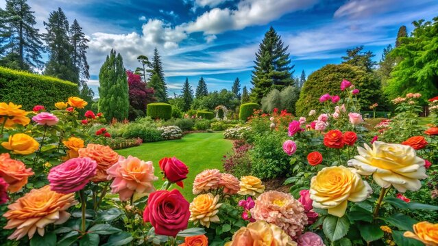 Discover the beauty of Manito Park's rose garden, where stunning floral displays and lush greenery come together to