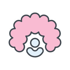 Clown Wig Vector Icon