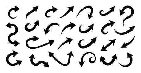 Set of Black Rotating Arrows - Vector Icons for Cycle and Refresh Concepts